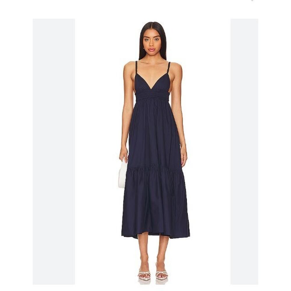 THE FEMM Sz S Small Navy Madeleine Dress Sundress NWT